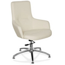 Cream white Lounge Chair SHAKE 300 with glossy metal star base and castors by hjh OFFICE