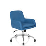 Home Office Chair SHAKE 400 with blue fabric cover and silver-coloured base by hjh OFFICE
