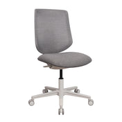 Home Office Chair Sitflex Lady with grey fabric cover and white five-star base on castors by hjh OFFICE