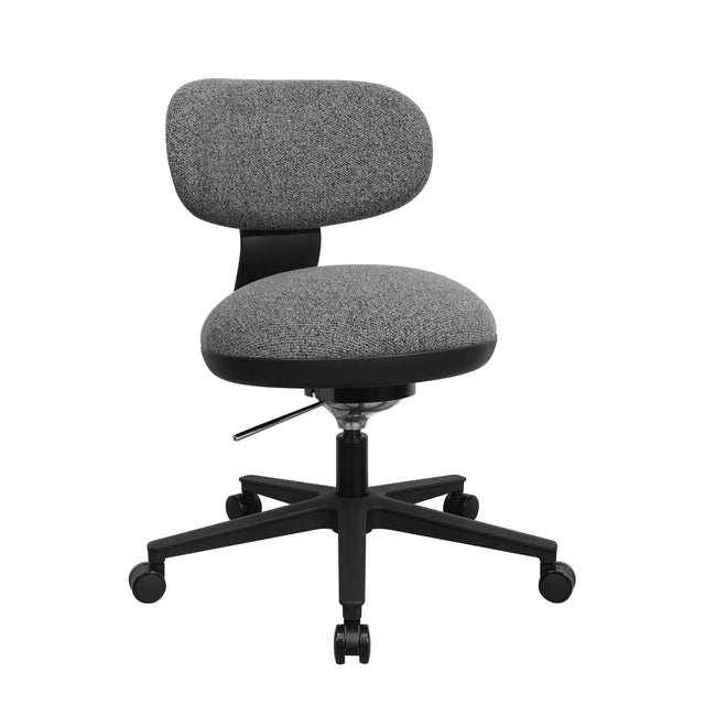 Home Office Chair SITMOTION B with grey fabric cover and black base on castors by hjh OFFICE