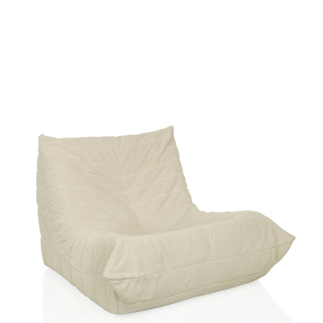 Beige Lounge Chair Sitzolo with corduroy cover and quilted structure by hjh LIVING