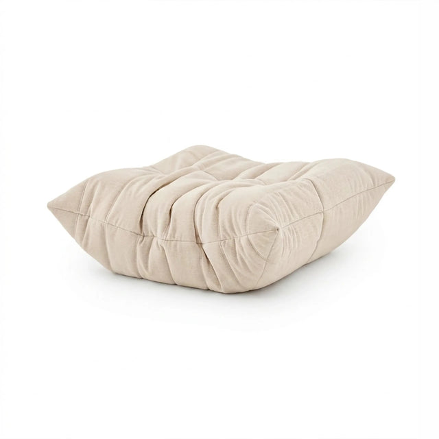 Beige Sitzolo Podi beanbag with a quilted surface and square shape by hjh LIVING
