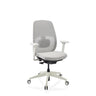 Professional Office Chair Skandis in white-grey with mesh backrest and castor base by hjh OFFICE