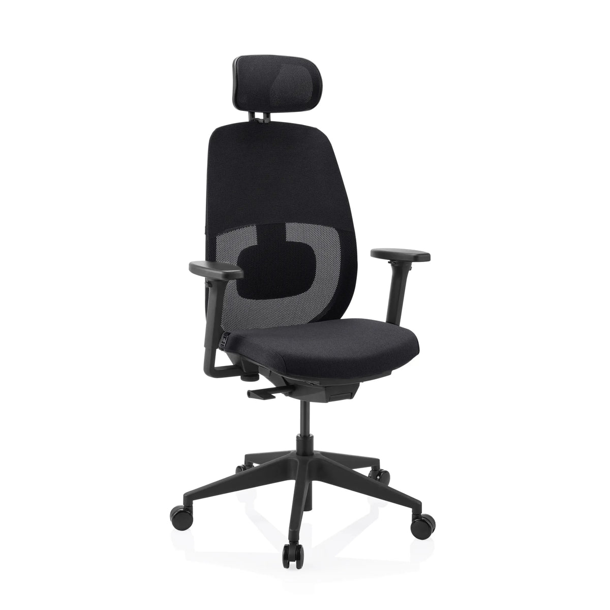 Professional Office Chair Skandis Pro in black with headrest and mesh back by hjh OFFICE