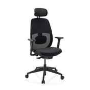 Professional Office Chair Skandis Pro in black with headrest and mesh back by hjh OFFICE