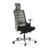 High End Office Chair SKARIF in black and grey with mesh backrest and headrest by hjh OFFICE