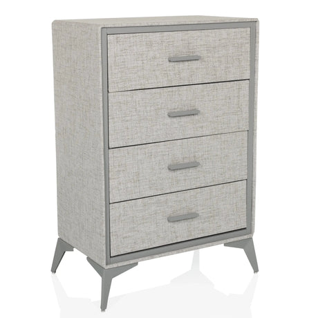 Grey Chest of drawers SKUFFY with four drawers and tapered legs by hjh LIVING
