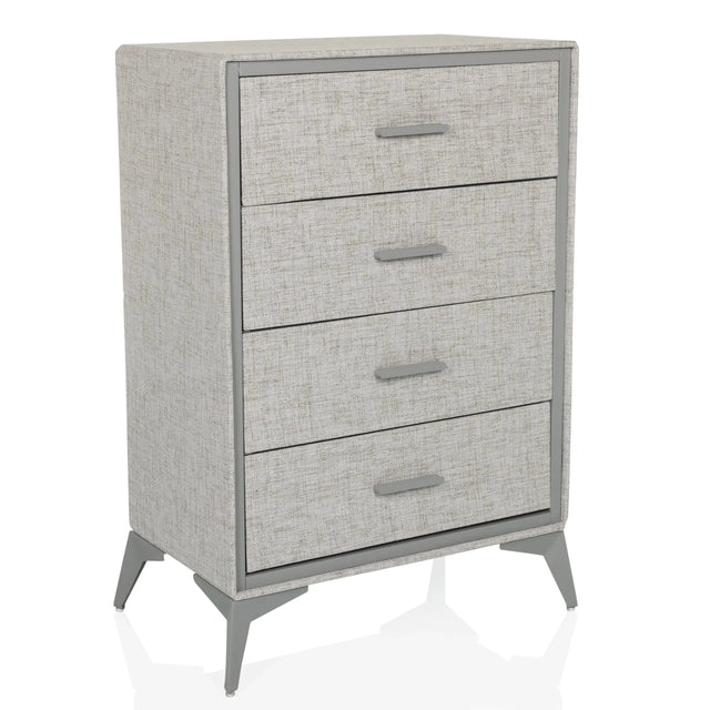 Grey Chest of drawers SKUFFY with four drawers and tapered legs by hjh LIVING