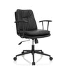Black Home Office Chair SMALLO with faux leather upholstery and armrests by hjh OFFICE