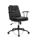 Black Home Office Chair SMALLO with faux leather upholstery and armrests by hjh OFFICE