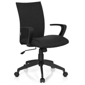 Home Office Chair SOFT with black fabric cover and armrests by hjh OFFICE