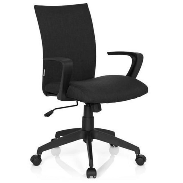 Home Office Chair SOFT with black fabric cover and armrests by hjh OFFICE