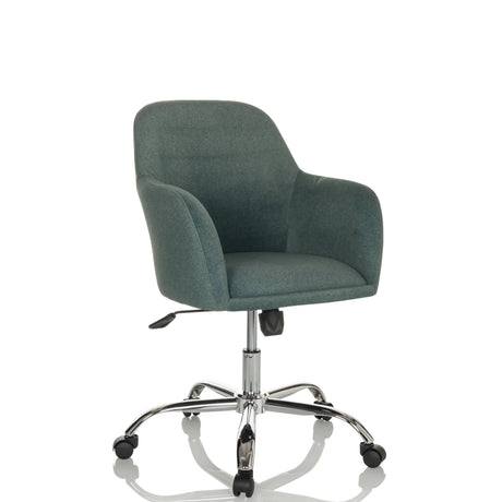 Home Office Chair SOLAO 300 with green fabric upholstery and glossy base by hjh OFFICE