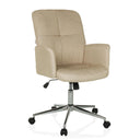 Home Office Chair SOLAO 400 with beige fabric cover and glossy star base on castors by hjh OFFICE