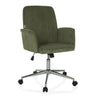 Home Office Chair SOLAO CORD with dark green corduroy cover and glossy metal base by hjh OFFICE