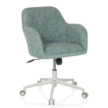 Home Office Chair SOLAO HOME in mint with fabric-covered shell and white base by hjh LIVING