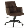 Home Office Chair SOLAO LIFE with dark brown cover and black castor base by hjh LIVING
