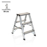 Aluminium Folding Ladder SOLID with three steps and a height of 59 cm by hjh OFFICE