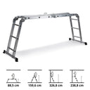 Aluminium Folding Ladder SOLID W3 with twelve steps in various positions by hjh OFFICE