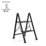 Black Folding Ladder SOLID W5 with two steps and a height of 48 cm by hjh OFFICE