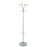 Silver Coat Stand SPACE with light wooden balls on the hooks by hjh OFFICE