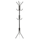 Black Coat Stand SPACE IV with two levels of hooks and a tripod base by hjh OFFICE