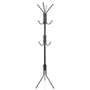 Black Coat Stand SPACE IV with two levels of hooks and a tripod base by hjh OFFICE