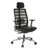 High End Office Chair SPINIO ELITE L with black mesh cover and leather seat by hjh OFFICE