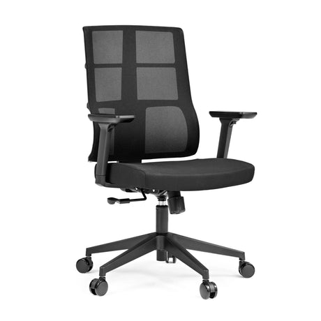 Black Professional Office Chair SPINIO with mesh backrest and adjustable armrests by hjh OFFICE