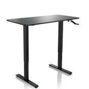 Black standing desk STAND CR with crank mechanism and T-foot frame by hjh OFFICE