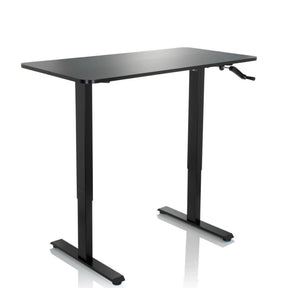 Black standing desk STAND CR with crank mechanism and T-foot frame by hjh OFFICE