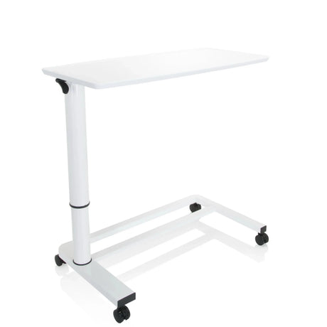 White Standing desk STAND II with height-adjustable leg and four castors by hjh OFFICE