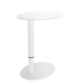 White Standing desk STAND III with oval tabletop and round base by hjh OFFICE