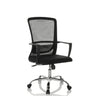 Home Office Chair STAR-TEC S in black with mesh backrest and glossy base by hjh OFFICE