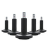 Five black chair glides STATO-M for hard floors with chrome details by hjh OFFICE