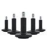 Five black chair glides STATO-M for hard floors with metallic pin inserts by hjh OFFICE