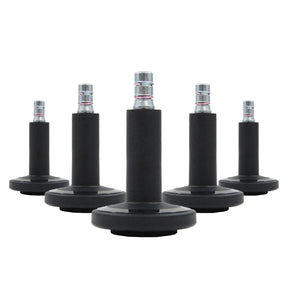 Five black chair glides STATO-M for hard floors with metallic pin inserts by hjh OFFICE