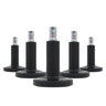 Five black chair glides STATO-M for carpets with metal pins by hjh OFFICE