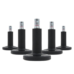 Five black chair glides STATO-M for carpets with metal pins by hjh OFFICE