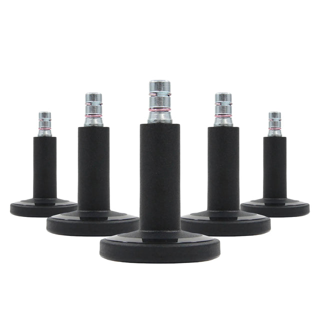 Five black chair glides STATO-M for carpets with metal pins by hjh OFFICE