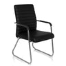 Black guest chair STEEL V with quilted cover and chrome sled base by hjh OFFICE