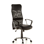 Black Home Office Executive Chair STRYKA with faux leather seat and mesh back by hjh OFFICE