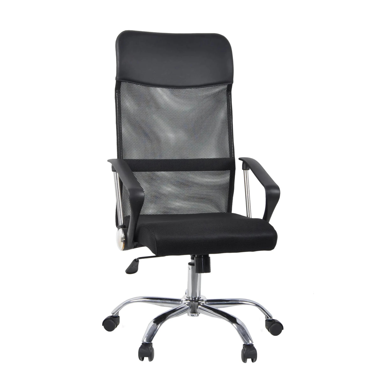 Black Home Office Executive Chair Stryka Net with mesh cover and glossy base by hjh OFFICE