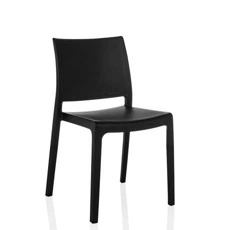 Black Outdoor chair T37 V made of plastic with a simple backrest by hjh LIVING