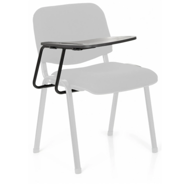 Four-legged chair TABLET XT 600 in black with integrated writing tablet by hjh OFFICE