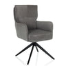 Grey upholstered chair TARUGO with corduroy cover and black four-legged frame by hjh LIVING