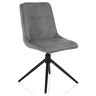 Grey upholstered chair TARVISO I with textured fabric cover and black tripod frame by hjh LIVING