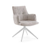 Beige Dining chair Tavaro with fabric cover and white star base by hjh LIVING
