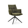 Dining chair Tavaro with green mottled fabric cover and black four-leg base by hjh LIVING