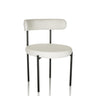 White Upholstered chair TEDIO with a round seat and black metal legs by hjh OFFICE
